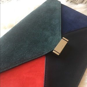 Celine Tri-Color Diamond Envelope Clutch